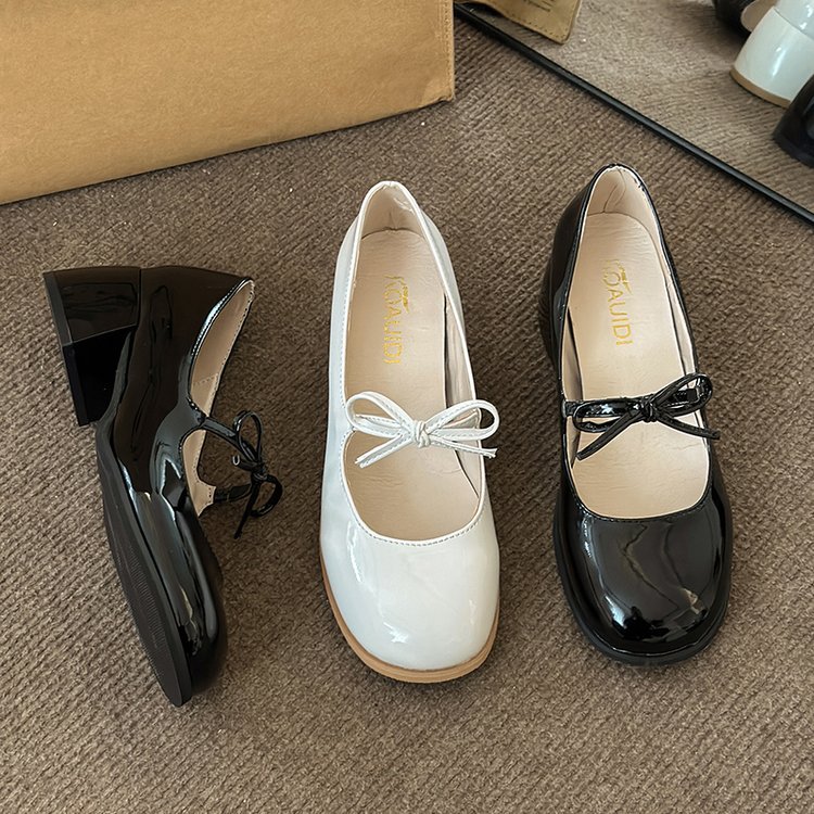 Vintage Bow Mary Jane Shoes Women